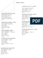 Horarios Agosto 2