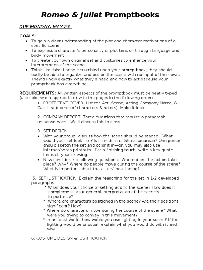 R&Jpromptbook | PDF | Psychological Concepts | Communication