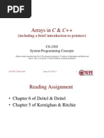 Arrays in C & C++: (Including A Brief Introduction To Pointers)