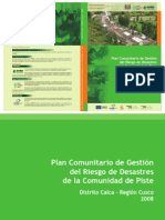Plan Comunitario de Gestion Del Riesgo de Desastre de La Comunidad de Piste Calca