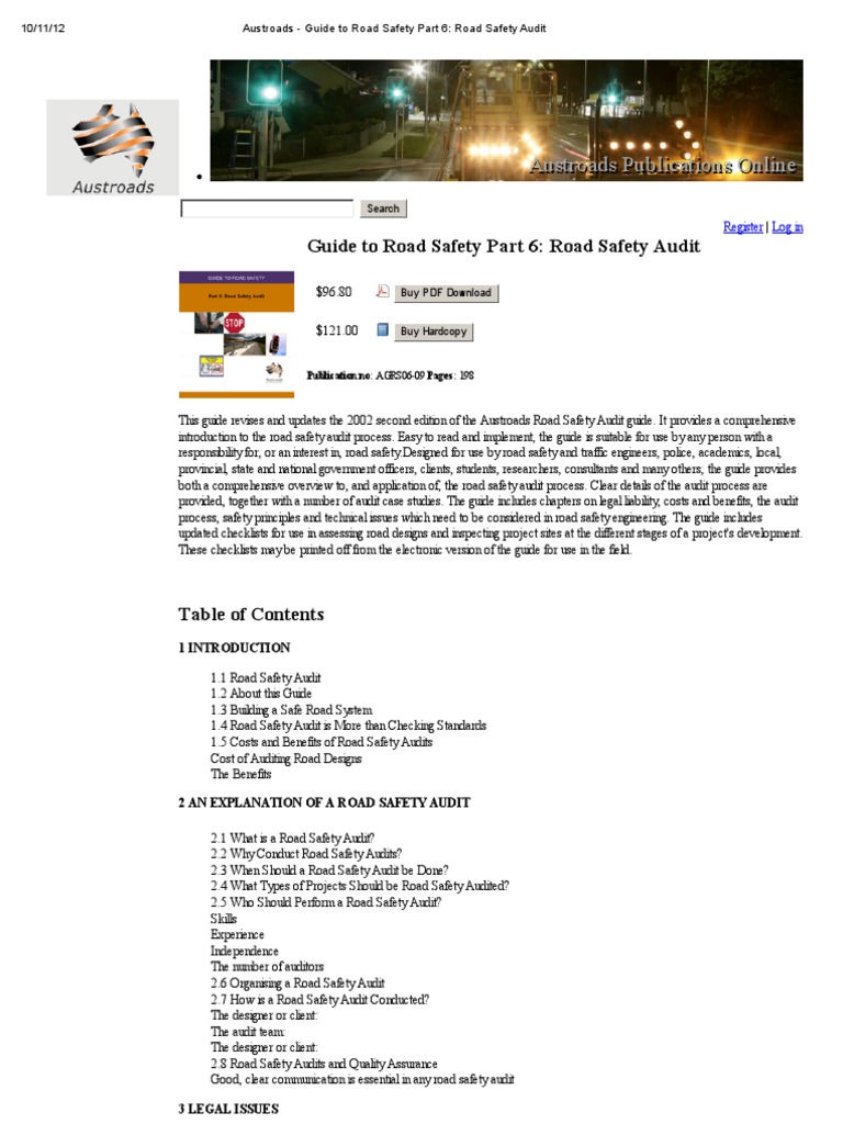 Road Safety Audit Guide - Austroads | PDF | Nature