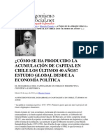 ¿Cömo Se Ha Producido La Acumulación Capitalista en El Chile de Los Últimos 40 Años