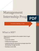 Management Internship Program: Presented By: Marketing 2 Team 1