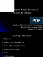 Introduction To Legal System of Trinidad and Tobago