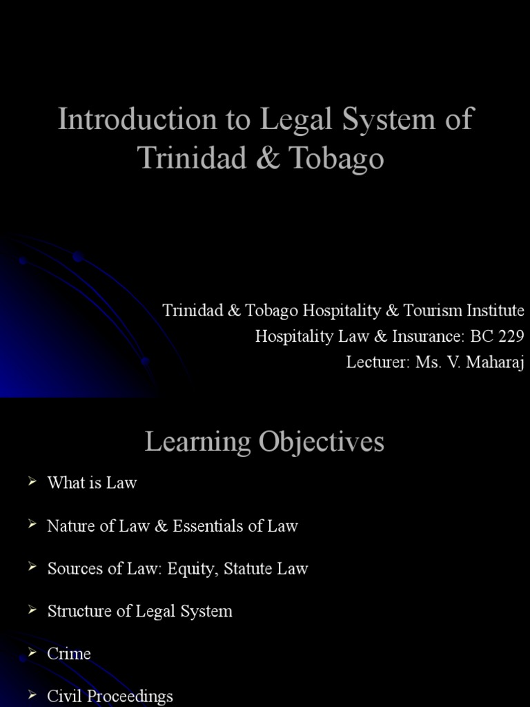 Introduction To Legal System of Trinidad and Tobago PDF Precedent