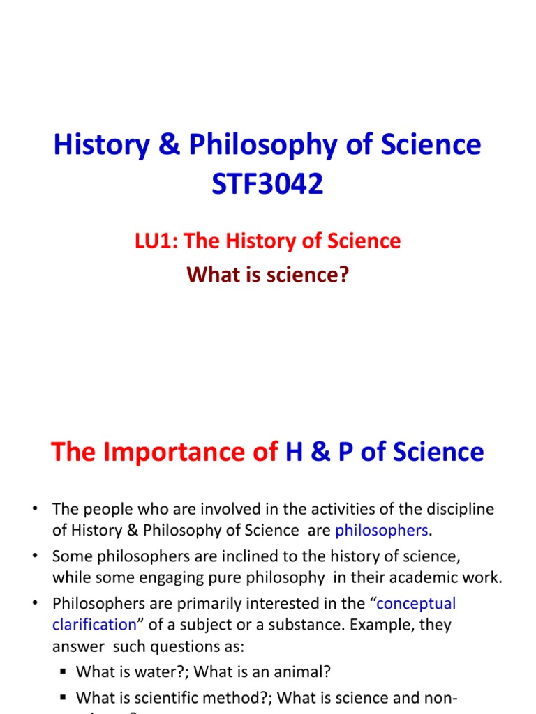History & Philosophy of Science STF3042 | PDF | Falsifiability | Karl ...