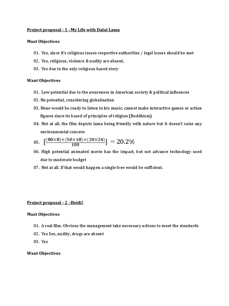 Film Proposal Analysis and Insights | PDF