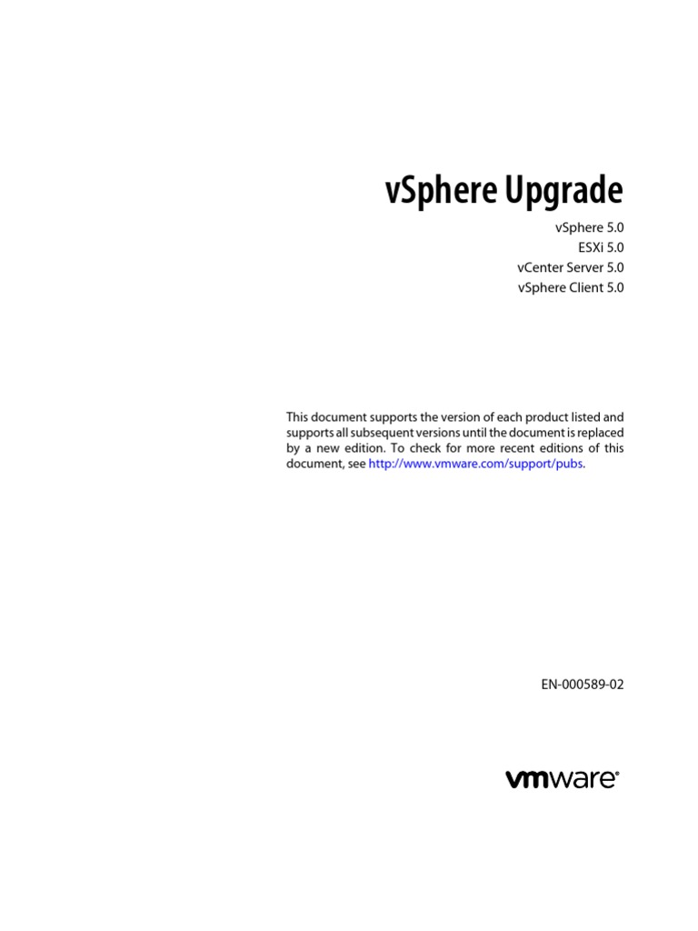Vsphere Esxi Vcenter Server 50 Upgrade Guide | Port (Computer