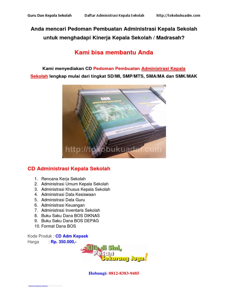 Administrasi Kepala Sekolah Lengkap