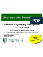 Masters of Engineering Management at Dartmouth