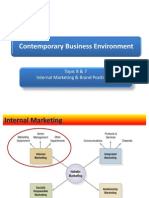 Contemporary Business Environment: Topic 8 & 7 Internal Marketing & Brand Positioning