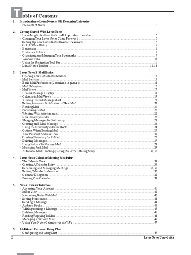 Lotus Notes User Guide PDF Ibm Notes Tab (Gui)