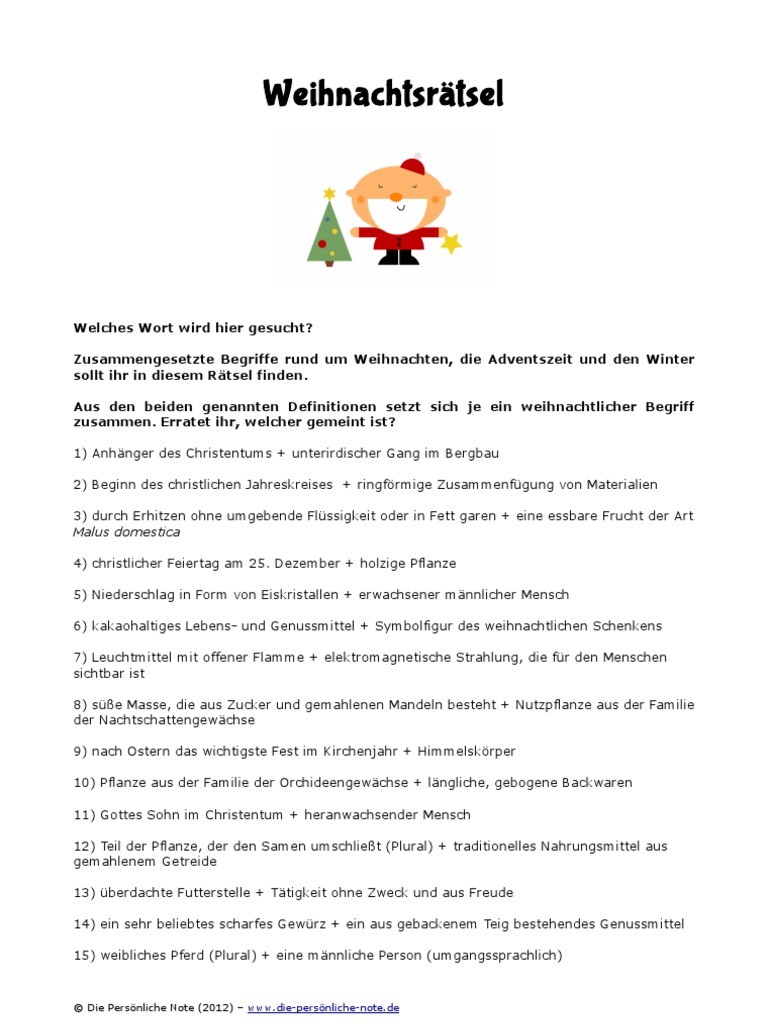 Weihnachtsrätsel 24 Unterhaltsame Quizfragen Rund Um Das