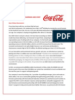 Coca-Cola Shareholder Letter