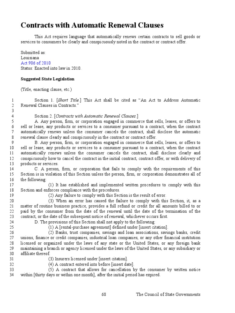Sample Automatic Renewal Clauses In Contracts