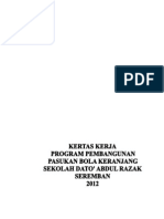 Kertas Kerja Projek Pembangunan Pasukan Bola Keranjang 2012 Kebangsaan