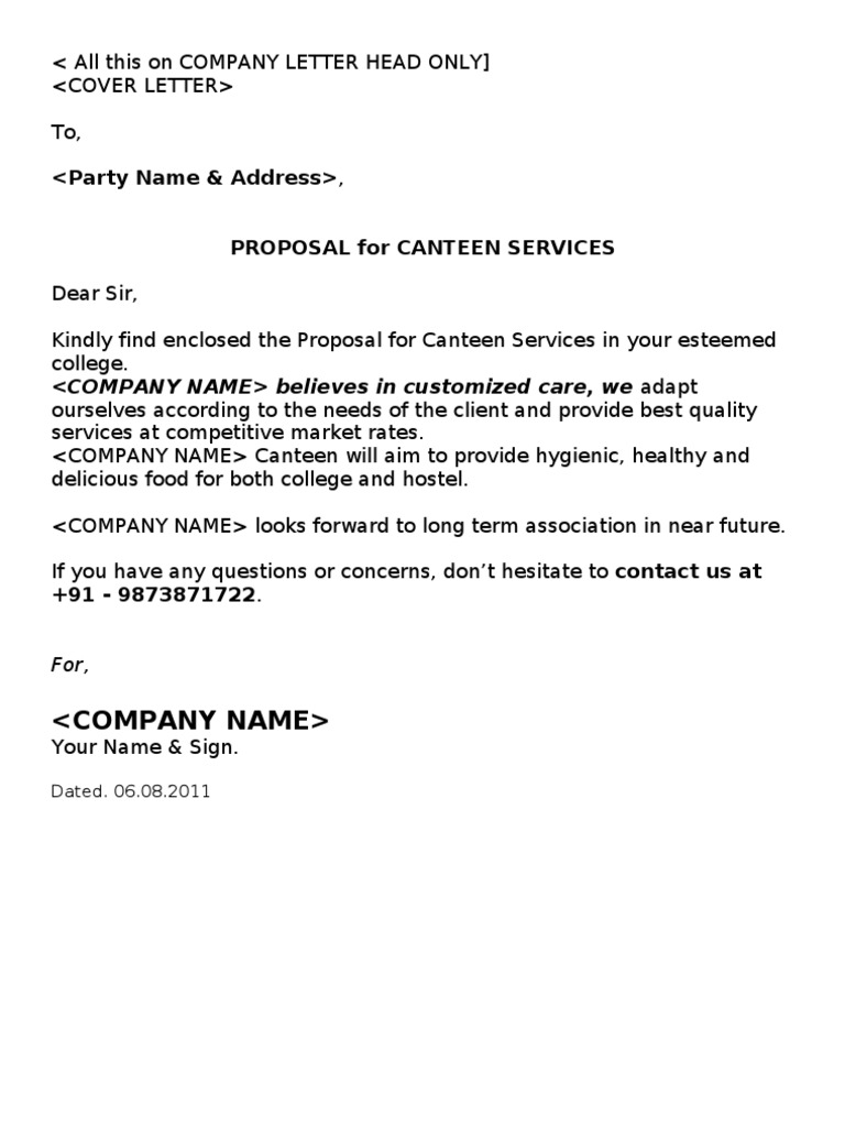 application letter for canteen prefect