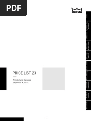 Dorma 2012 Price List Cargo Receipt