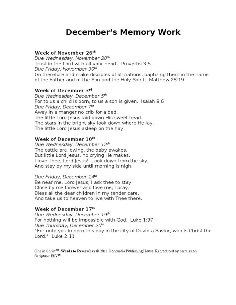 December's Memory Work | PDF