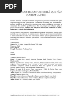 Produtos Nestle - Sem Gluten