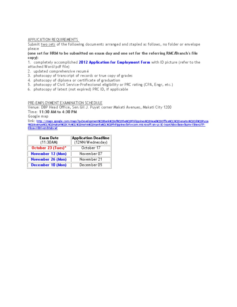 Job Application Requirements in the Philippines | PDF | Career & Growth ...