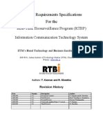Software Requirements Specifications For The: Real-Time Biosurveillance Program (RTBP)