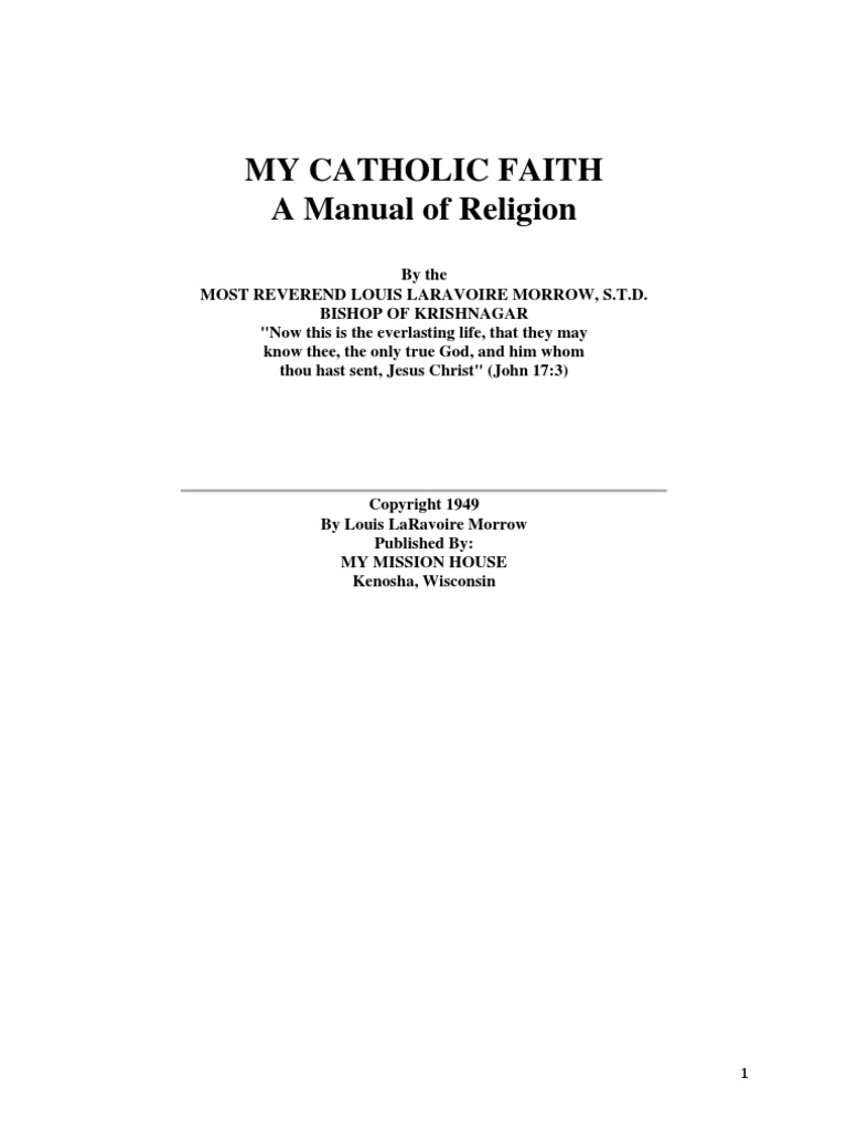 My Catholic Faith | PDF | Revelation | Catholic Church