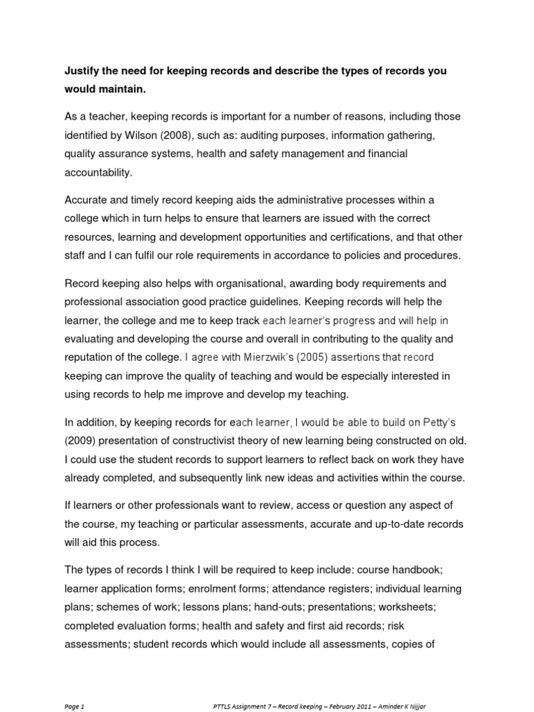 Ptlls course assignment answers image