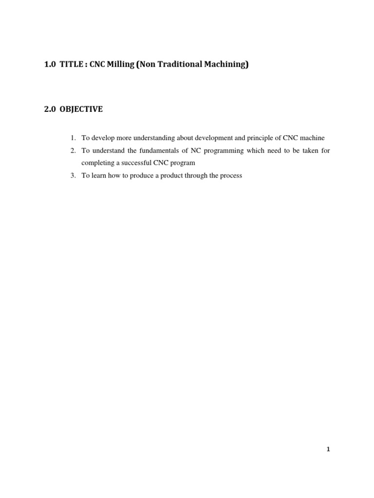 CNC Milling Report PDF Numerical Control Economic Sectors