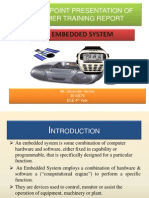 Embedded System: Power Point Presentation of Summer Training Report
