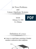Truss Problems Linear Algebra Systems