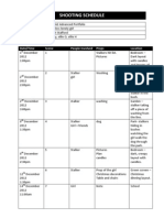 Shooting Schedule 