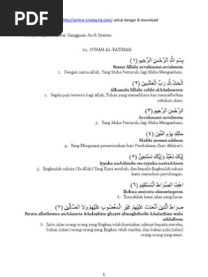 28 Ayat Ayat Penawar Gangguan Jin Dan Syaitan Pdf