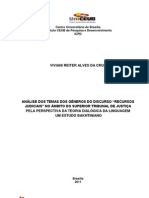 Análise Dos Temas Dos Gêneros Do Discurso Recursos Judiciais - STJ - Teoria Dialógica Da Linguagem - Um Estudo Bakhtiniano