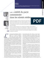 De L'intérêt Du Pacte Commissoire Dans Les Sûretés Réelles, Par Ch. Jacomin Et B. Lacourte