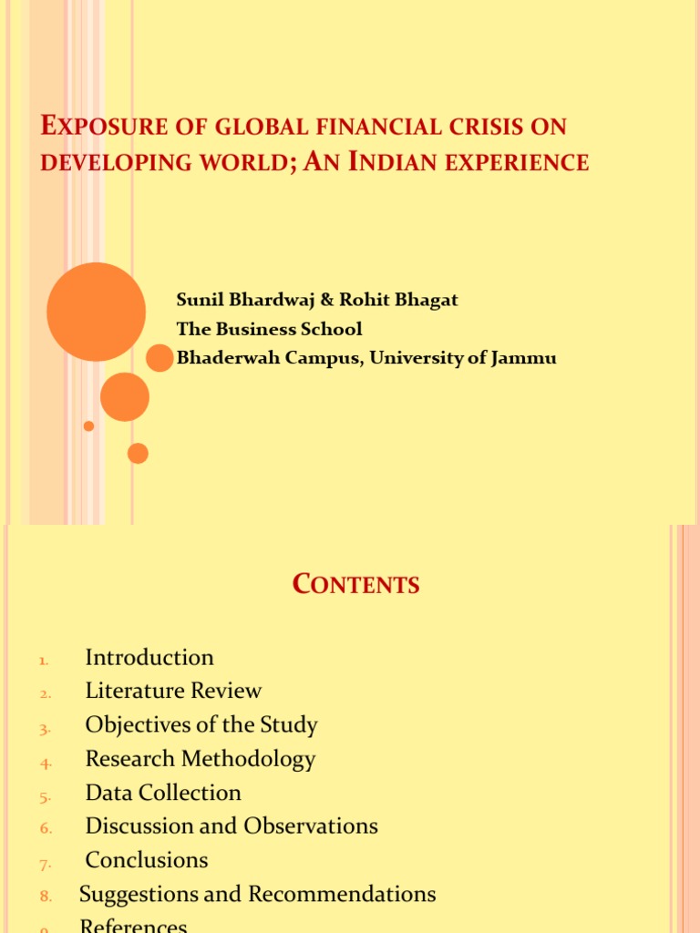 Impact of Global Crisis on India’s Economy | PDF