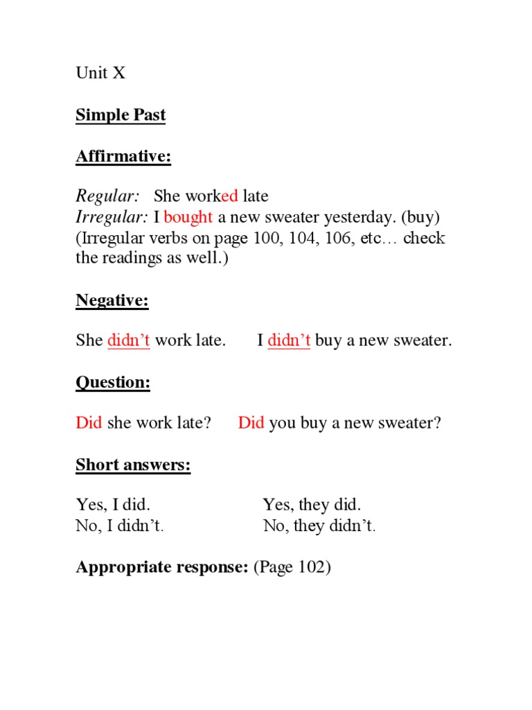 Simple Past Tense and Usage Guide | PDF | Self-Improvement | Science ...