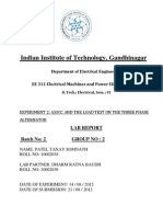 Three-phase alternator load test and OCC characteristics determination