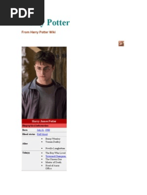 Harry Potter, A Biography