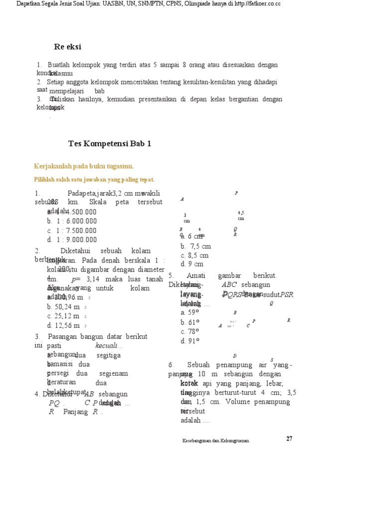 Kumpulan Soal Matematika SMP Kelas 9