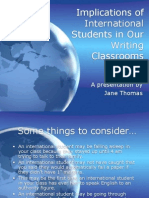 Implications of International Students in Our Writing Classrooms