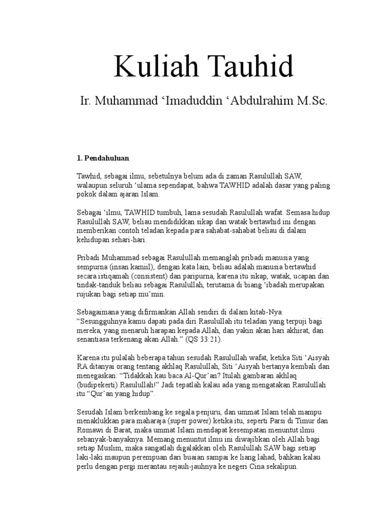 Kuliah Tauhid