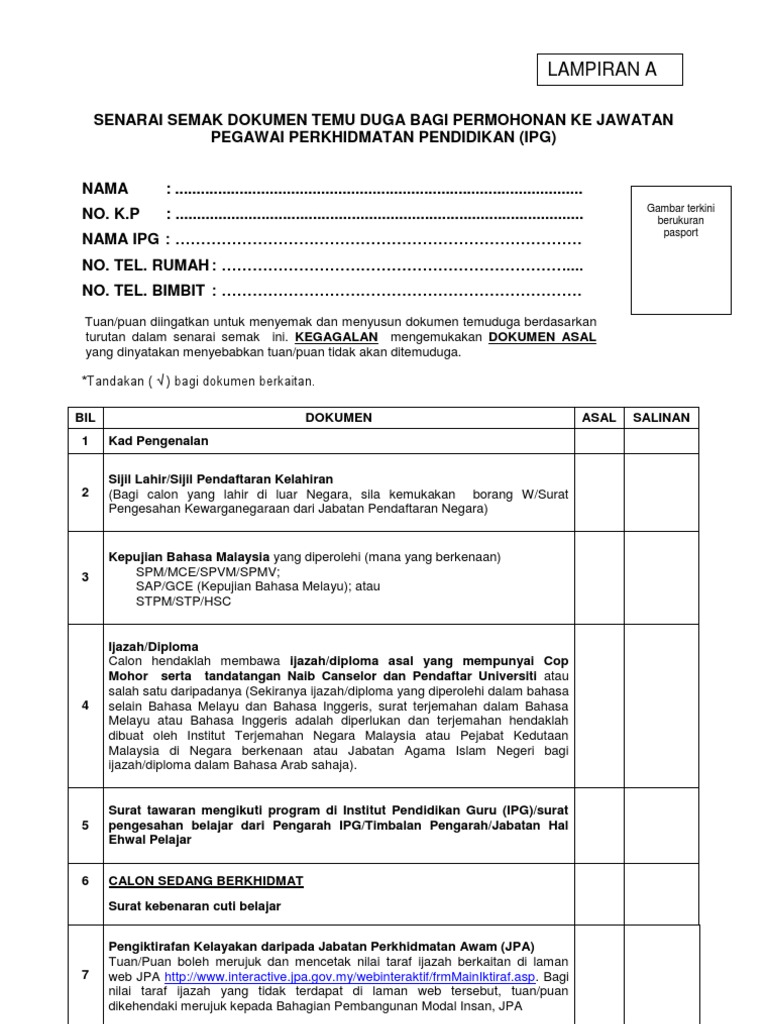 Senarai Semak SPP  PDF