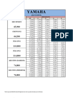 YAMAHA Exclusive Pricelist