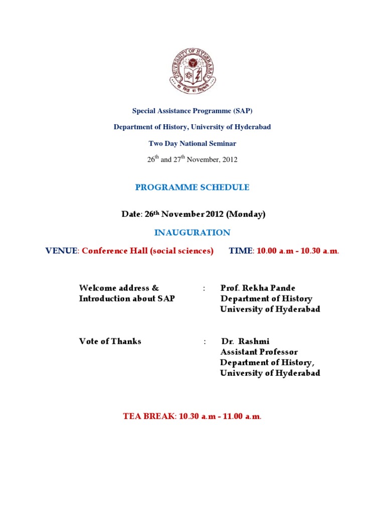 SAP, Seminar Programme | PDF | Professor | Science