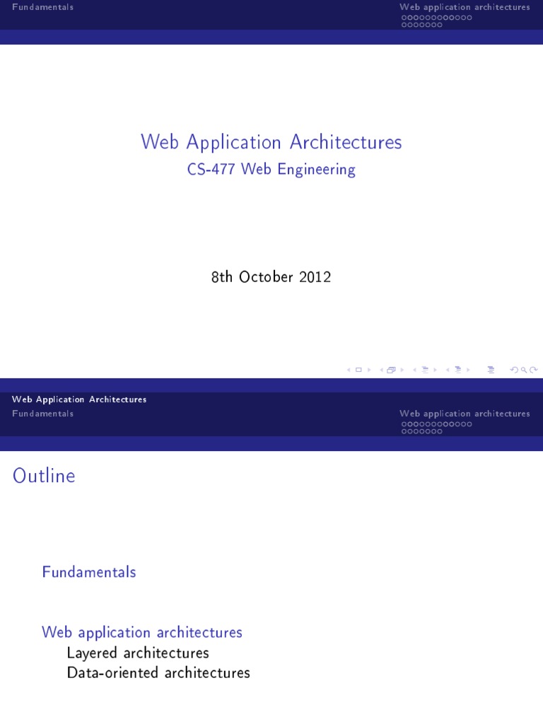 4 WebArchitectures | PDF | Web Application | Java Server Pages