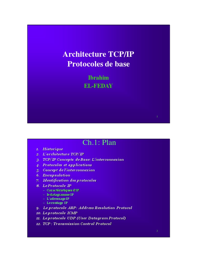 Introduction à l'architecture TCP/IP | PDF | Suite des protocoles ...