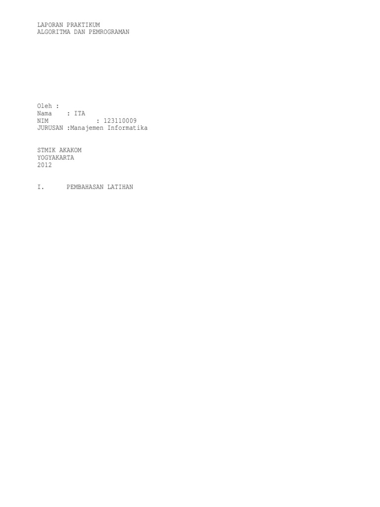 Praktikum Algoritma Pemrograman Java | PDF | Metode & Bahan Ajar | Komputer