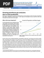 Growing greenhouse gas emissions due to meat production
