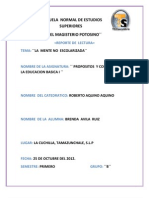 Reporte de Lectura de La Mente No Escolarizada